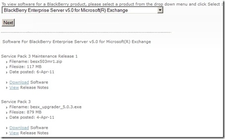 BlackBerry Enterprise Server 5.0.3