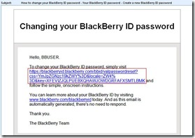 BlackBerry ID Password Lost