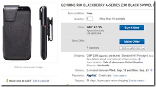 Genuine Rim Blackberry A Series Z30 Black Swivel Holster Case Acc 57199 001 _ eB-000545