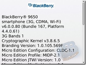 BlackBerry Bold 9650 OS 6