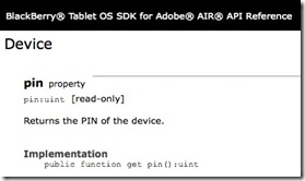 PlayBook PIN API