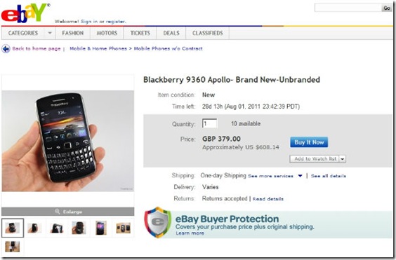 BlackBerry Curve 9360 Ebay UK