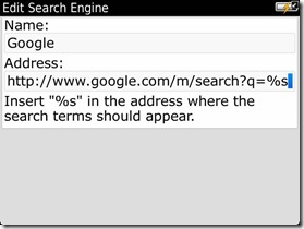 BlackBerry Browser Search Engines3