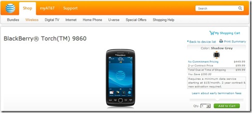 AT&T Torch 9860