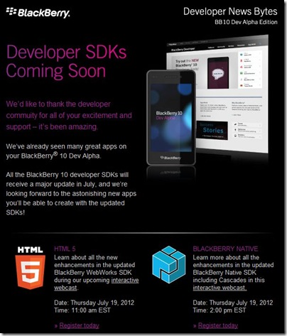 BlackBerry 10 SDK Webinar