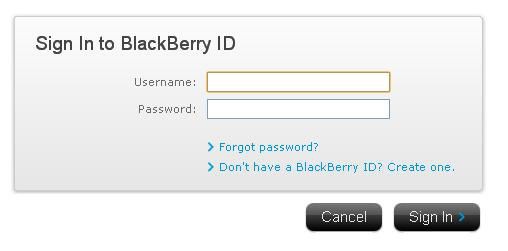 BlackBerry ID Login