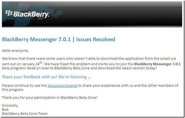 Fwd_ BlackBerry Messenger 7.0.1 _ Issues Resolved