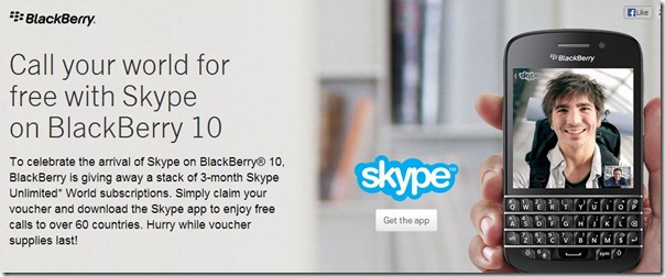 Skype for BlackBerry 10 - BlackBerry Skype App Special Offer - Global-000449