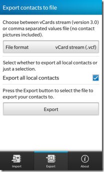 Contacts export2
