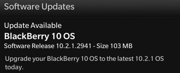 BlackBerry OS 10.2.1.2941