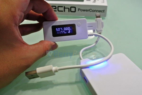 Echo PowerConnect 4000mAh Connected to the tester